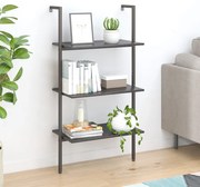 vidaXL Unidade 3 prateleiras inclinada 64x35x120,5 cm preto