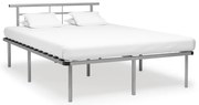 Estrutura de cama metal 160x200 cm cinzento