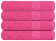 Toalhas de sauna 4 pcs 80x200 cm 360 gsm 100% algodão rosa