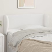 vidaXL Cabeceira de cama c/ abas couro artificial 83x23x78/88cm branco