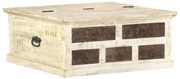 vidaXL Mesa de centro 68x68x30 cm madeira de mangueira maciça branco