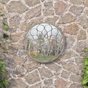 vidaXL Espelho de jardim p/ uso exterior ferro 40x3 cm cor de areia