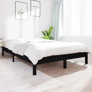 Estrutura de cama 120x200 cm pinho maciço preto