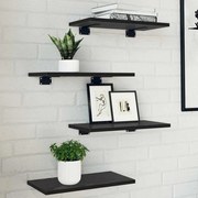 vidaXL Placas de Estante - 4 pcs em Carvalho Preto, 40x20x1,5 cm, feitas de madeira engenheirada.