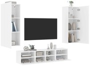 vidaXL 5 pcs móveis de parede p/ TV derivados de madeira branco