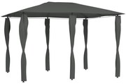 Gazebo 3x4x2,6 m com capas para postes 160 g/m² antracite