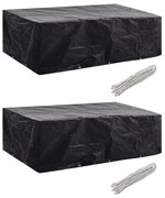 vidaXL Conjunto capas p/ mobiliário jardim 2 pcs 10 ilhós 300x140 cm
