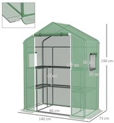 Outsunny Estufa de Jardim Estufa com 1 Porta 2 Janelas e Prateleiras d