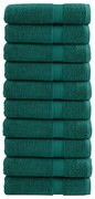 vidaXL Toalhas de banho premium SOLUND 10 pcs 70x140 cm 600 gsm verde