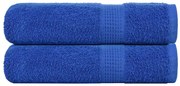 Toalhas de mãos 2 pcs 50x100 cm 360 gsm 100% algodão azul