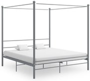 vidaXL Estrutura de cama com dossel 200x200 cm metal cinzento