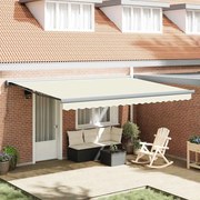 vidaXL Toldo Retrátil Manual Creme 450 × 300 cm Tecido, Metal
