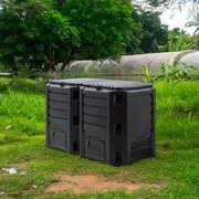 Compostor de 800L 135 x 72 x 83 cm Preto