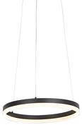 Candeeiro suspenso preto 40 cm incl. LED e dimmer - ANELLO Moderno