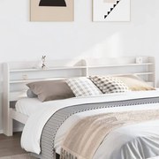 vidaXL Cabeceira com prateleiras 180 cm madeira de pinho maciça branco