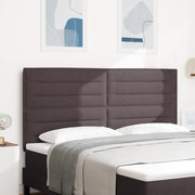 vidaXL Cabeceira Design Linhas Castanho Escuro 180 cm Tecido