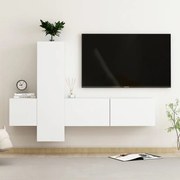 vidaXL 3 pcs conjunto de móveis de TV derivados de madeira branco