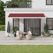 vidaXL Toldo retrátil automático 500x300 cm bordô