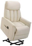 HOMCOM Poltrona Levanta Pessoas Reclinável com Apoio para os Pés Controlo Remoto Reclinação 145° e Bolso Lateral 80x94x104 cm Creme | Aosom Portugal