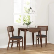 vidaXL Cadeiras de jantar com almofadões 2 pcs madeira maciça castanho
