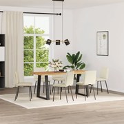 vidaXL Cadeiras de jantar 6 pcs veludo cor creme