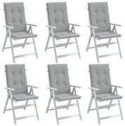 vidaXL Almofadões para cadeiras altas 6 pcs mesclado tecido