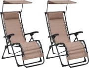Cadeiras de pátio dobráveis 2 pcs textilene cinza-acastanhado