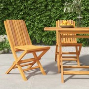 vidaXL Cadeiras de jardim dobráveis 2 pcs 47x47x89 cm teca maciça