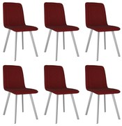 Cadeiras de jantar 6 pcs veludo vermelho