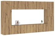 vidaXL Conjunto de armário TV parede 8 pcs madeira carvalho artisiano