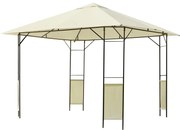 Outsunny Pérgola de Jardim 3x3x2,6m Pérgola de Exterior com Estrutura de Aço e Toldo com Proteção UV 300x300x260 cm Creme | Aosom Portugal