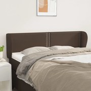 vidaXL Cabeceira cama c/ abas couro artificial 147x23x78/88cm castanho