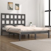 Estrutura cama casal pequena 4FT 120x190 cm pinho maciço cinza