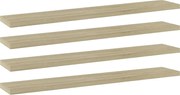 vidaXL Prateleiras estante 4pcs 60x10x1,5cm contraplacado cor carvalho