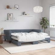 vidaXL Sofá-cama c/ gavetão e colchões 90x190cm veludo cinzento-escuro
