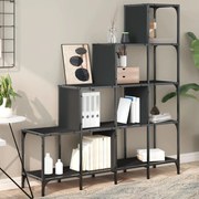 vidaXL Estante 122x30x132 cm derivados de madeira e metal preto