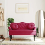 vidaXL Banco com almofadões 120,5x65x75 cm veludo vermelho tinto