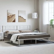 vidaXL Estrutura de cama com cabeceira 193x203 cm metal branco