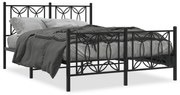 Estrutura de cama com cabeceira e pés 140x200 cm metal preto