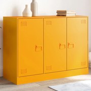 vidaXL Aparador 99x39x73 cm aço amarelo mostarda