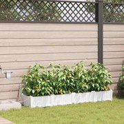 vidaXL Vaso de Jardim 4 pcs Branco Aço
