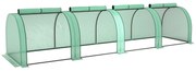 Outsunny Estufa para Jardim Estufa Pequena para Cultivo de Plantas com 4 Janelas 395x100x80 cm Verde | Aosom Portugal