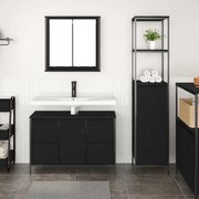 vidaXL Conjunto de Móveis para Banheiro com porta 2 pcs Carvalho preto