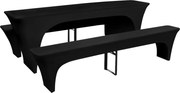 Conjunto 3 capas para mesa e bancos de bar, preto 220 x 50 x 80 cm