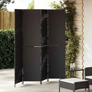 Divisória de Ambiente vidaXL 4 Painéis Dobrável Preto 195x180 cm Polí Rattan