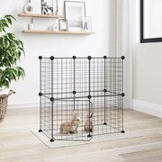 vidaXL Gaiola p/ animais de 12 painéis c/porta 35x35 cm aço preto