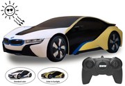 Carro Telecomandado BMW I8 1:24 2,4GHz UV Série fotocrómica branco/amarelo