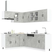 11 peças armário de cozinha conjunto Kalmar concreto cinza