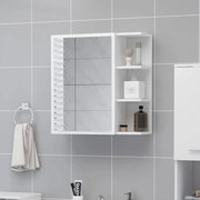 vidaXL Armário casa banho c/ espelho derivados de madeira branco