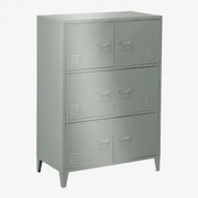 Cajonete Armário De 6 Portas 80x40 Cm Em Aço Pohpli Verde Cáqui - Sklum
